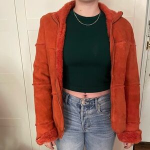 SOLD! Genuine leather-shearling jacket